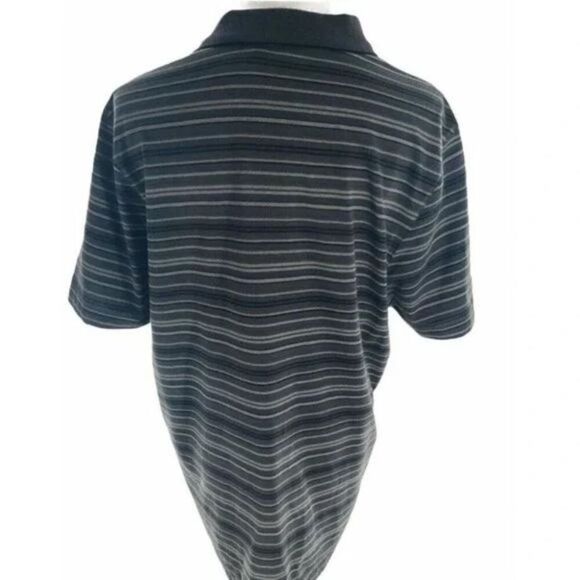 Perry Ellis Polo Mens Charcoal Gray Striped Short Sleeves Shirt Size Extra Large - Picture 4 of 7